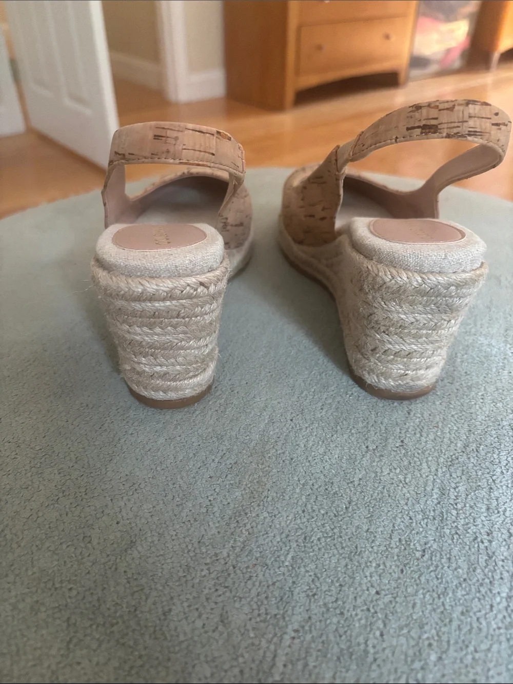 Cole Haan Cork Espadrille Wedge Slingbacks in Natural Tan